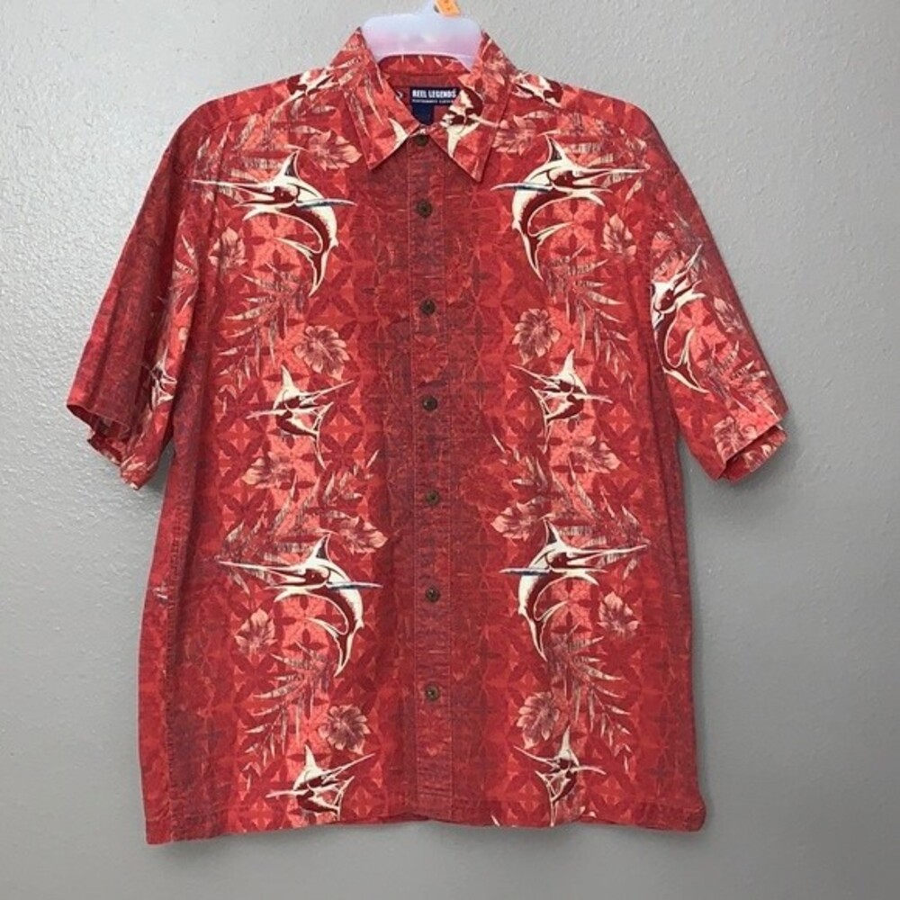 Reel Legends Performance Clothing Men’s Novelty Print Shirt Large Tropical Fish